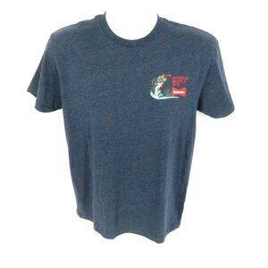 Budweiser "Nothing Beats A Bud" Fishing Graphic T-Shirt Size S Blue NWT $32